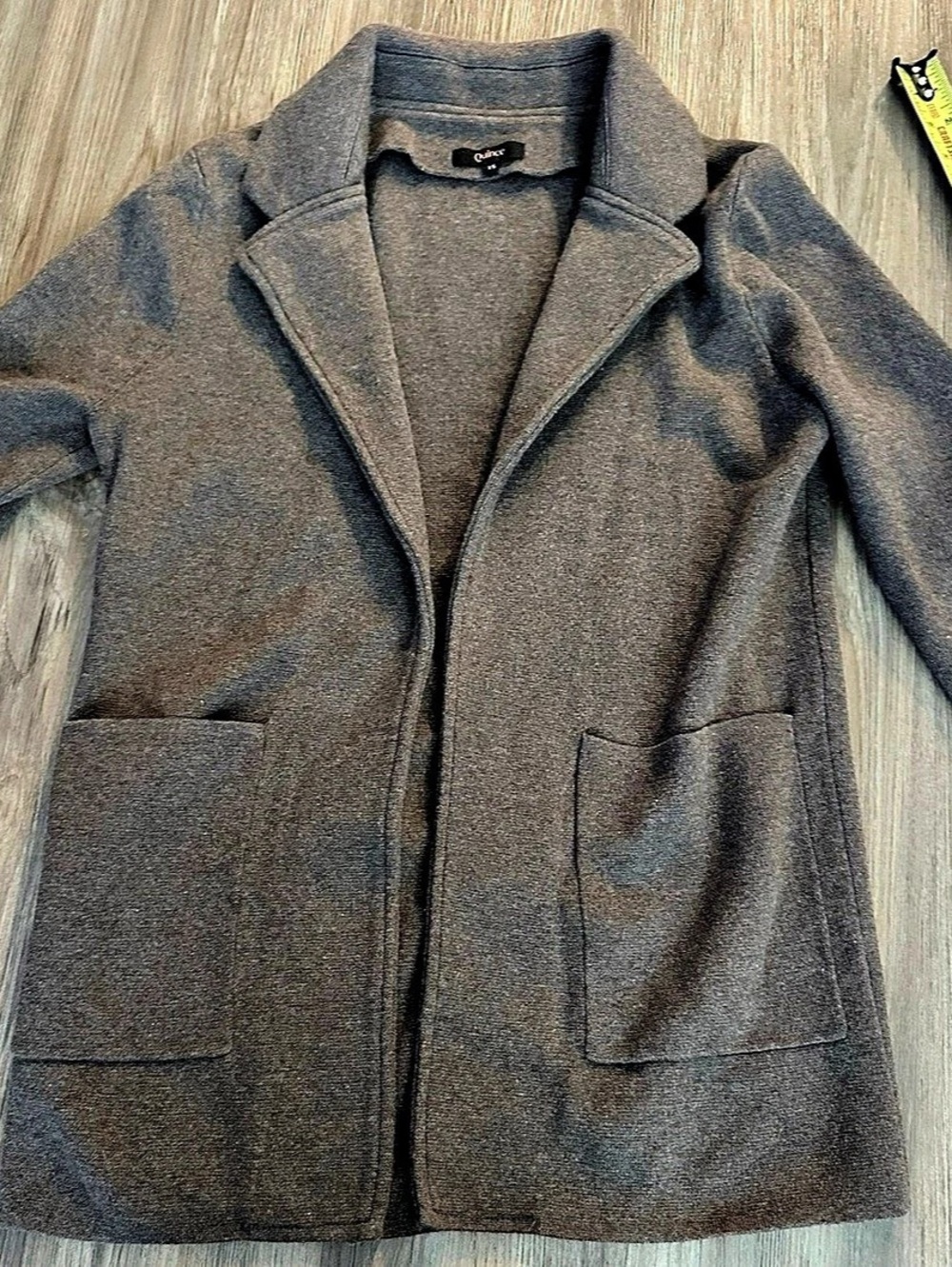 Quince 100% Organic Cotton Knit Blazer Knit Blazer in Brown Size XS.